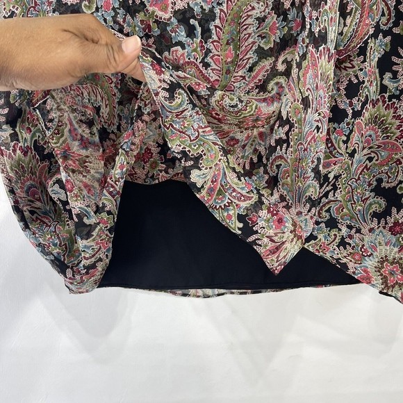 Charter Club Women Silk Skirt Sz 6 Wrap Paisley Floral - Picture 10 of 15